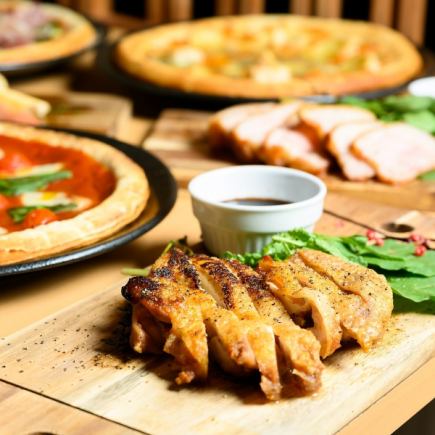 [Several kinds of blended herb chicken & hot cheese served at your seat] 8 dishes with 2 hours of all-you-can-drink for 3,480 yen (tax included)