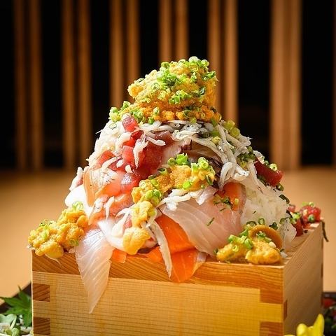 Exciting bukkake Hokkai chirashi masu sushi!!