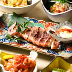 イカの姿焼き 一味マヨネーズ添え