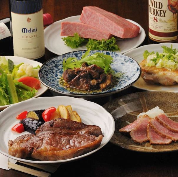 A5 rank Sendai beef course that groans meat connoisseurs 7 dishes 4000 yen course About 60 kinds of drinks are all-you-can-drink for 2 hours