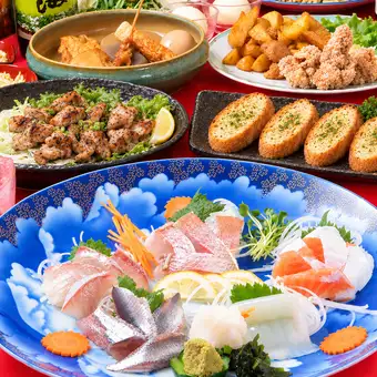Harubo Oden Course with Autumn Sashimi Platter! 9 dishes in total, 2-hour all-you-can-drink included, 4500 yen (tax included)
