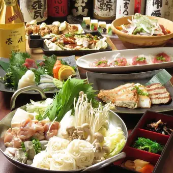 歓送迎会に！★2.5時間飲み放題付★鍋料理&海の幸全10品『百寿HYAKUJU-コース』4480円⇒3980円
