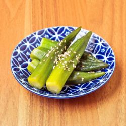 Lightly pickled okra