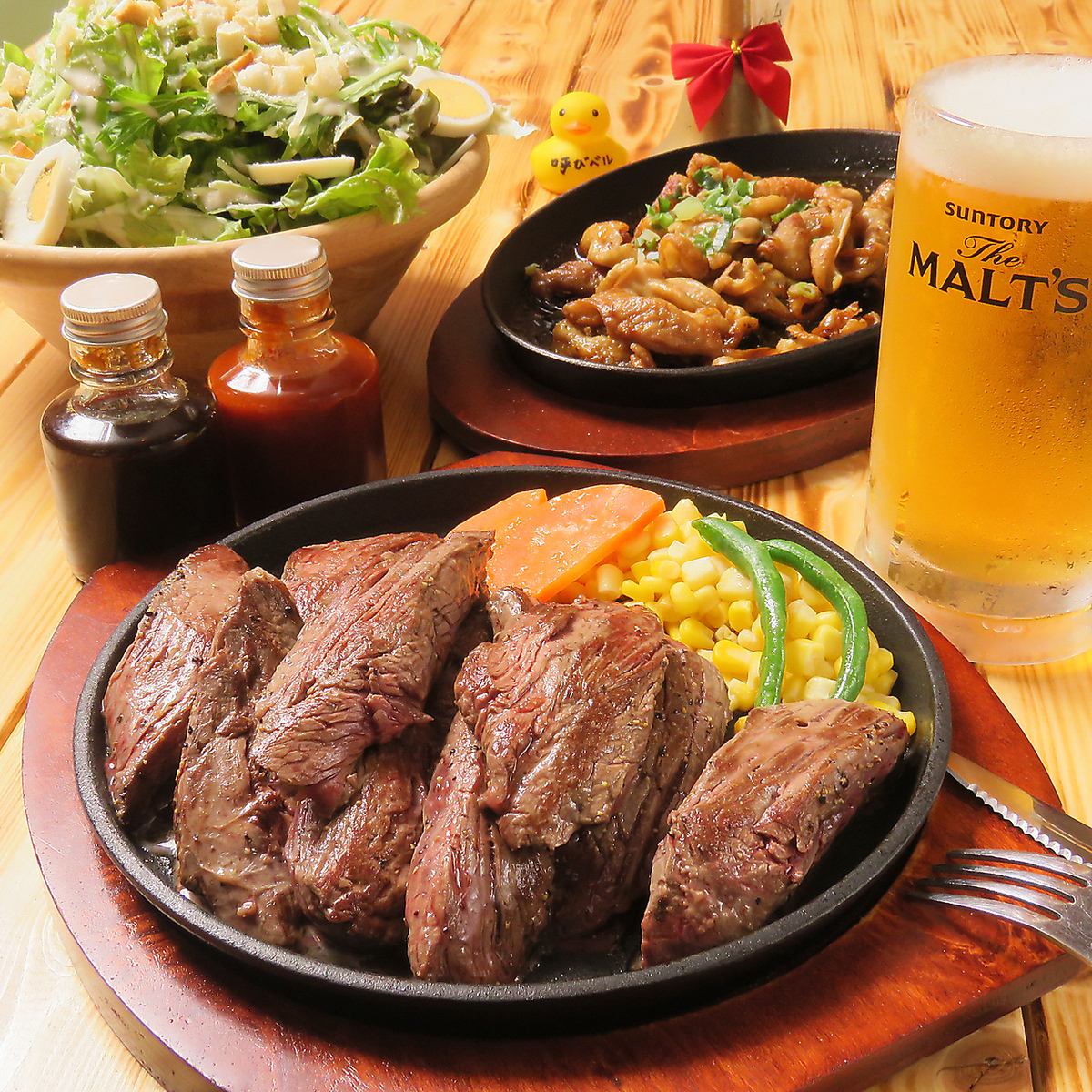 こだわりのステーキやハンバーグをお楽しみください！