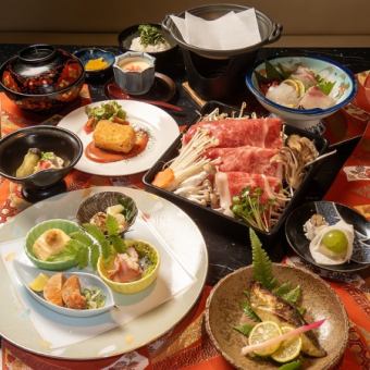 【個別盛】歓送迎会に★ 1-5月限定コース国産黒毛牛の焼きすきコース全10品120分飲放付⇒6000円