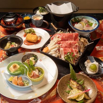 【個別盛】歓送迎会に★ 1-5月限定コース国産黒毛牛の焼きすきコース全10品お料理のみ4500円