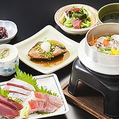 『個別盛りコース』釜飯や炭火焼きなど全11品　（個別盛り提供）3時間飲み放題付き、8000円