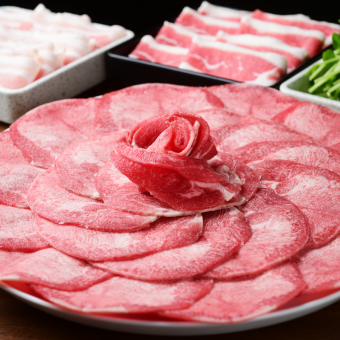 国产牛寿司+牛舌涮锅套餐（120分钟自助餐）4,880日元