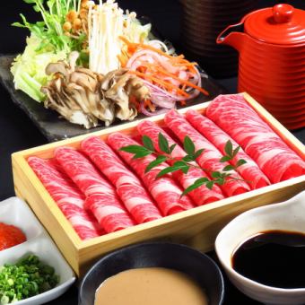 Domestic beef sushi and Japanese black beef shabu-shabu course (all-you-can-eat 120 minutes) 5,880 yen