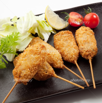 【飲み放題付き】串カツコース　5000円　串もの5本、一品料理、かすうどんなど全5品