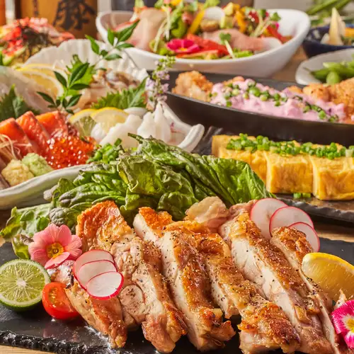 [Miyabi Course] Recommended! The main dish is a crispy whole grilled chicken! 7 dishes with 2 hours of all-you-can-drink for 3500 yen.