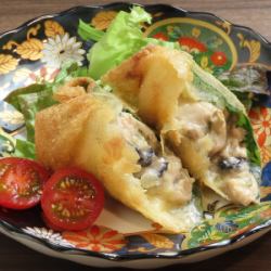 蠔油紫蘇葉起司春捲