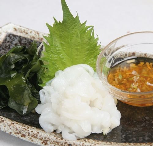 Hokkaido raw octopus thinly sliced