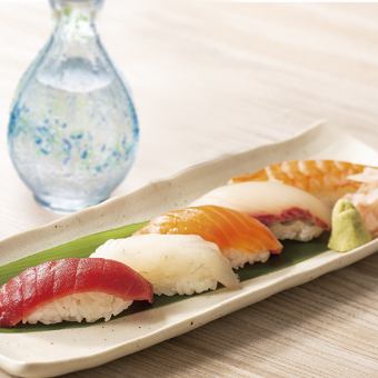 Nigiri sushi (5 pieces)/Maki sushi/Homemade mackerel Hiroshima greens sushi