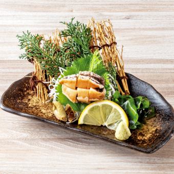 活蝦夷あわびの刺身