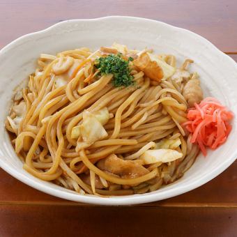 Chewy thick noodle fried noodles