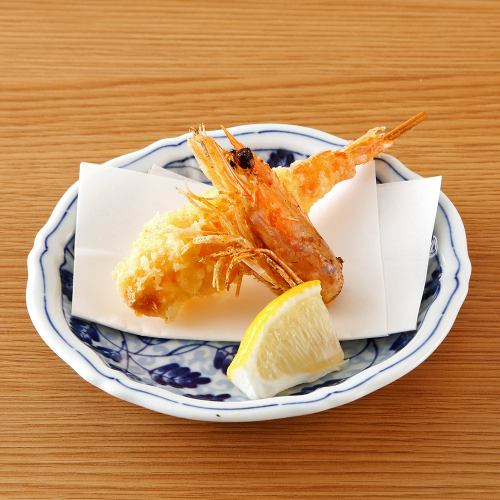海老の天ぷら　お頭揚げ付き(1本)