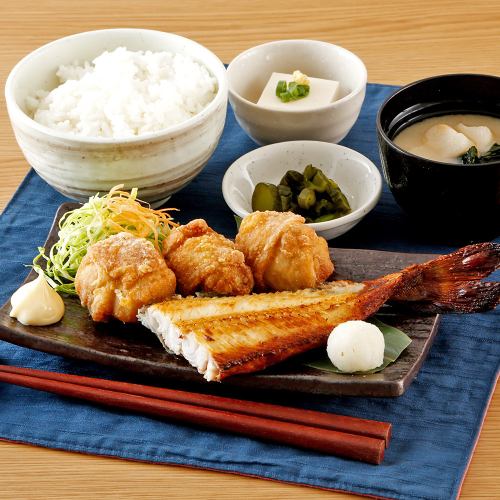 鶏から・縞ほっけ定食