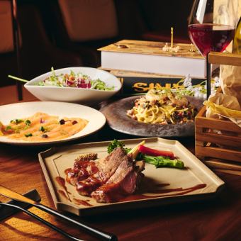 美桜鶏胸肉のロースト、本日のパスタなど『カジュアルコース』7品+2H飲み放題付4980円