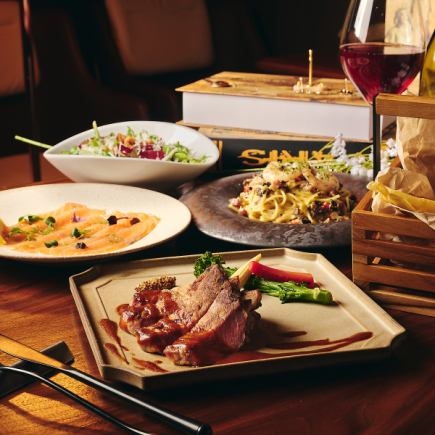 美桜鶏胸肉のロースト、本日のパスタなど『カジュアルコース』7品+2H飲み放題付4980円