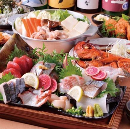 【各種宴会にも！】贅沢コース！特選和牛焼きすき、地きんめ鯛、焼きうお、刺身盛り合わせ