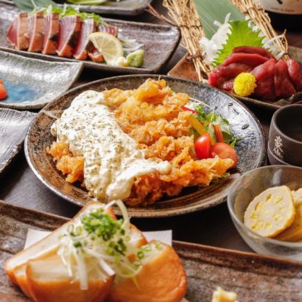 「즈이 연회 코스」치킨 남만이나 국산 친조의 구이 구이 포함 8품 2시간 음료 무제한 포함 5500엔⇒4500엔