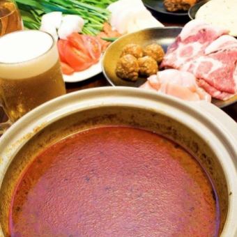 Authentic curry hotpot course with 90 minutes of all-you-can-drink