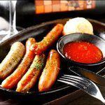 Assorted grilled sausage