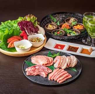 Kyoto pork special beef yakiniku set