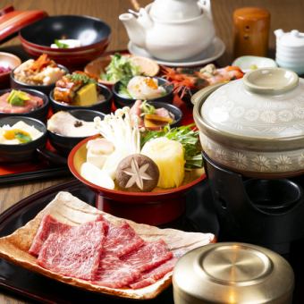 "Kiwami Wagyu Beef Sukiyaki Pot and Ochocodon Set" 9 types/Seafood/Kyoto/Gion/Conger/Yuba/Lunch
