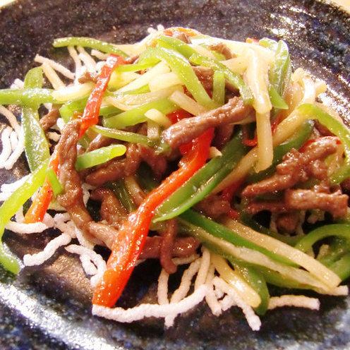 青椒牛肉丝（花椒、青椒）
