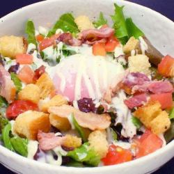 Warm ball Caesar salad