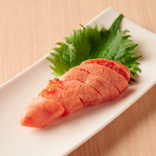 Broiled marinated cod roe