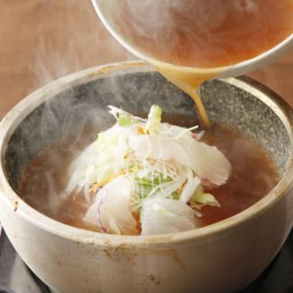 鯛の刺身入りスープチャーハン