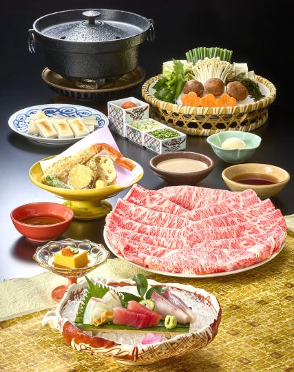 1/10～2/25まで≪初季の宴≫しゃぶしゃぶ会席～檜～【和牛霜降肉】全8品・7700円