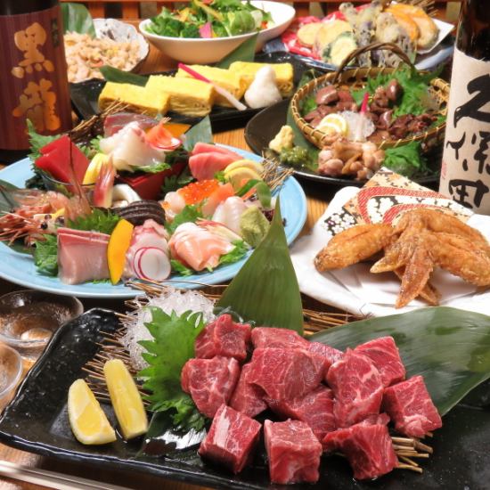 [New Year's party 3000 yen course] 8 dishes including 5 kinds of sashimi and cheese dakgalbi