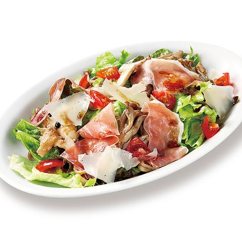 Raw ham and 3 types of mushroom salad ~Balsamic dressing~