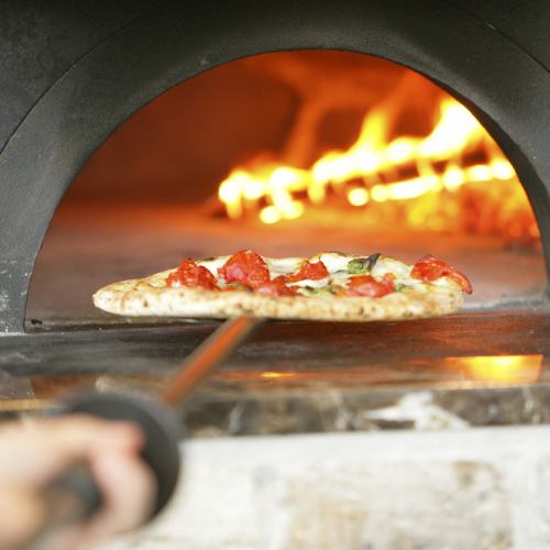 Baked in an authentic wood-fired oven