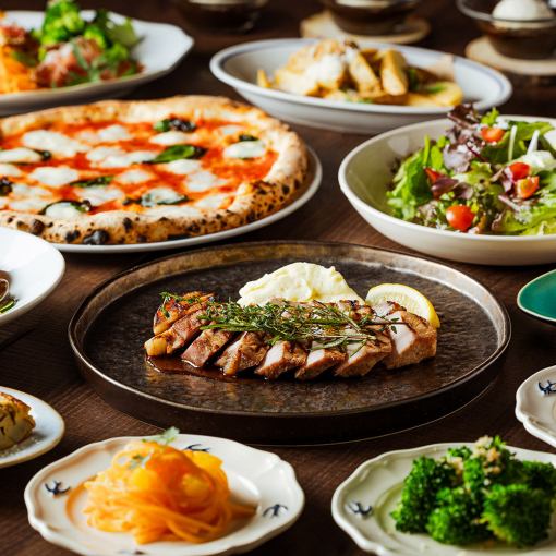 《料理のみ》プレミアムコース★お肉2種、ピッツァ、生ハム、ムール貝、パスタ等8皿11品
