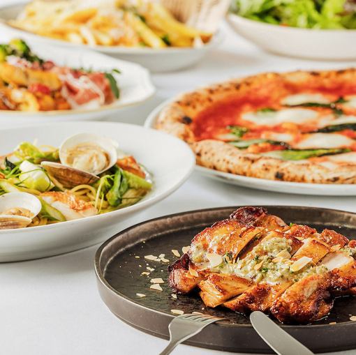 《3H飲み放題付》日~木曜日限定★サルヴァトーレプラン★チキンソテー、ピッツァ等全7皿11品