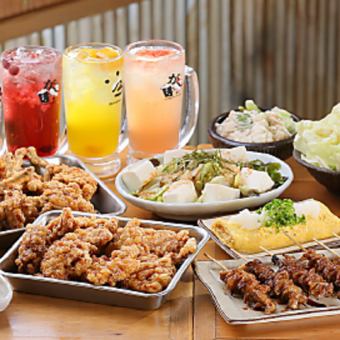 【90分飲み放題付き】ガッツリ宴会！豚も鶏も大満喫コース全7品4,000円