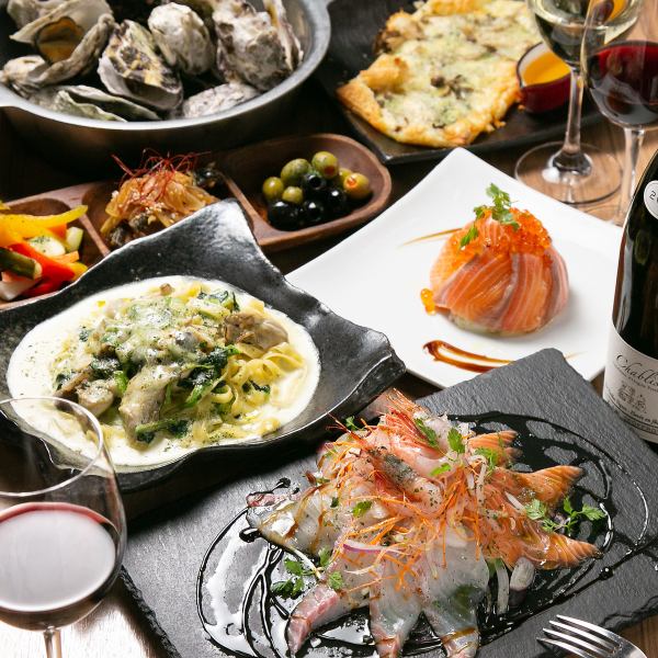 【当店自慢◎鉄板＆自慢の魚丸コース！】ボリューム満点8品2時間飲み放題付5000円（税込）