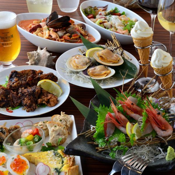 【スパークリングワインで乾杯◎女子会コース】女性に大人気の7品飲み放題付3000円（税込）