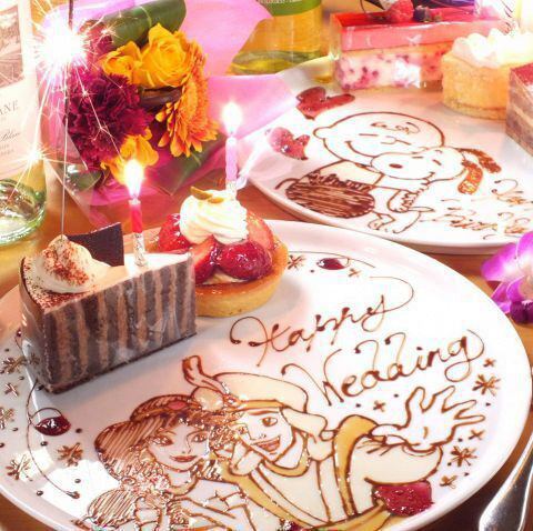 ☆誕生日・記念日☆花火演出メッセージ付きプレート無料