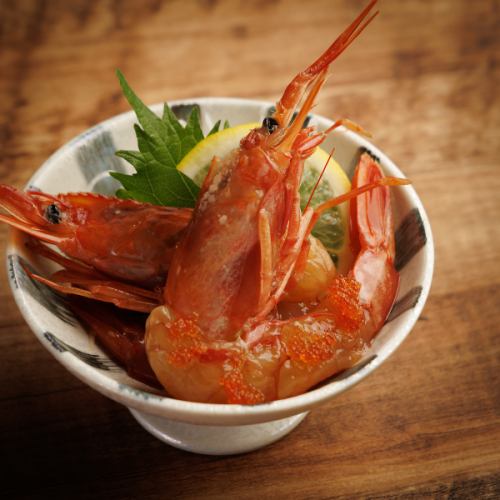 赤エビの醤油漬け2尾
