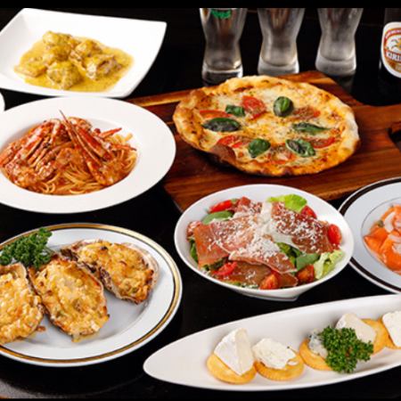 圧巻のコスパ！飲み放題付き2時間30分【海老・鶏肉スペシャルコース5600円】