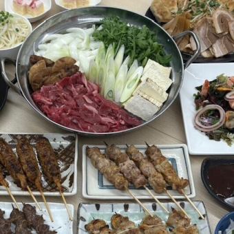 【贅沢コース】牛すき焼き鍋や天ぷら盛合せ、焼鳥4種等2時間飲み放題付き6600円(税込)