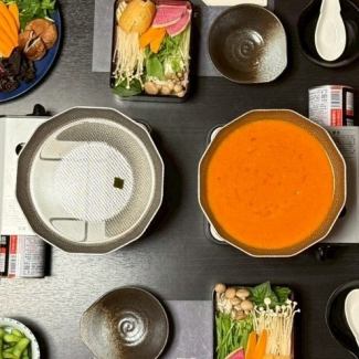 途中のお鍋(出汁)交換