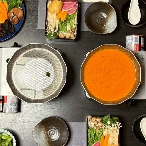 途中のお鍋(出汁)交換