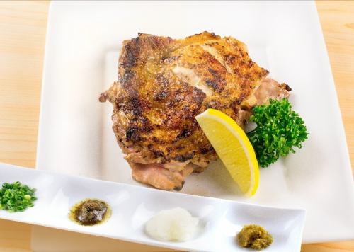 Grilled whole thigh of locally farmed chicken